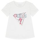 Girls White Logo T-Shirt, 1, hi-res