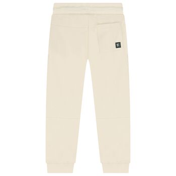 Boys Beige Logo Joggers