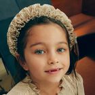 Girls Gold Pleated Ruffled Headband, 3, hi-res