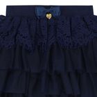 Girls Navy Blue Lace & Tulle Skirt, 3, hi-res