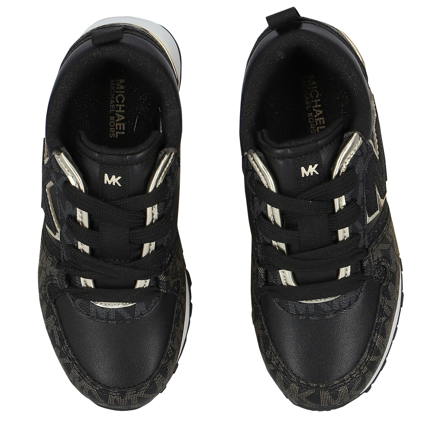 Girls Black Logo Trainers, 1, hi-res