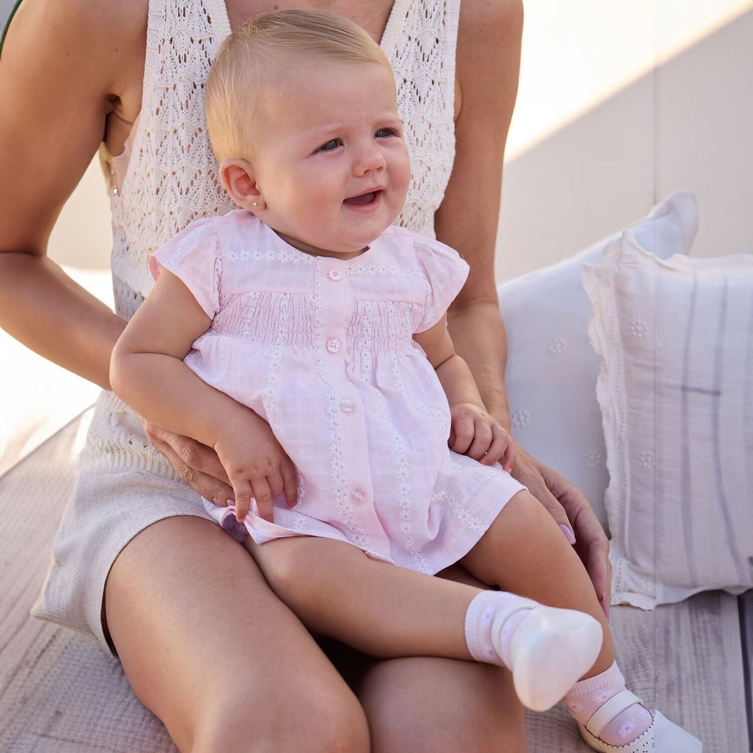 Baby Girls Pink Chiffon Dress Set, 1, hi-res