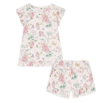 Girls Pink Floral Pjyamas