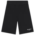 Boys Black Logo Shorts, 2, hi-res