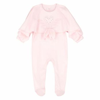 Baby Girls Pink Embellished Babygrow