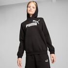 Girls Black Logo Hooded Top, 1, hi-res