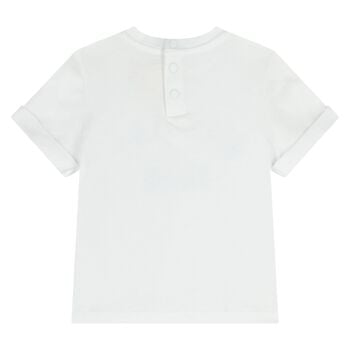 Younger Boys White Logo T-Shirt