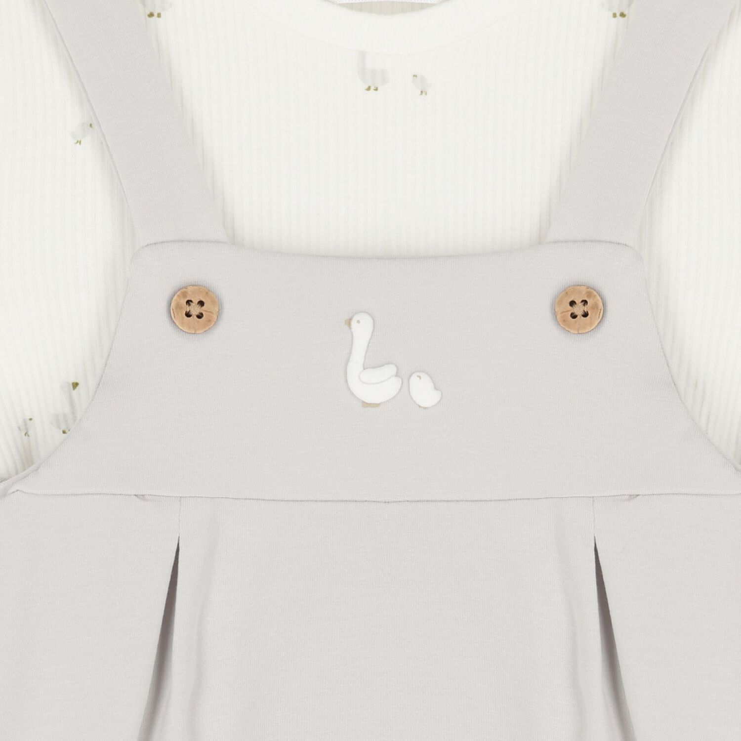 White & Grey Baby Romper, 1, hi-res