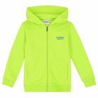 Boys Neon Green Logo Zip Up Top , 1, hi-res