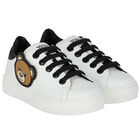 White Logo Leather Trainers, 1, hi-res