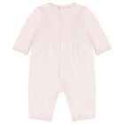Baby Girls Pink Embroidered Romper Set, 1, hi-res