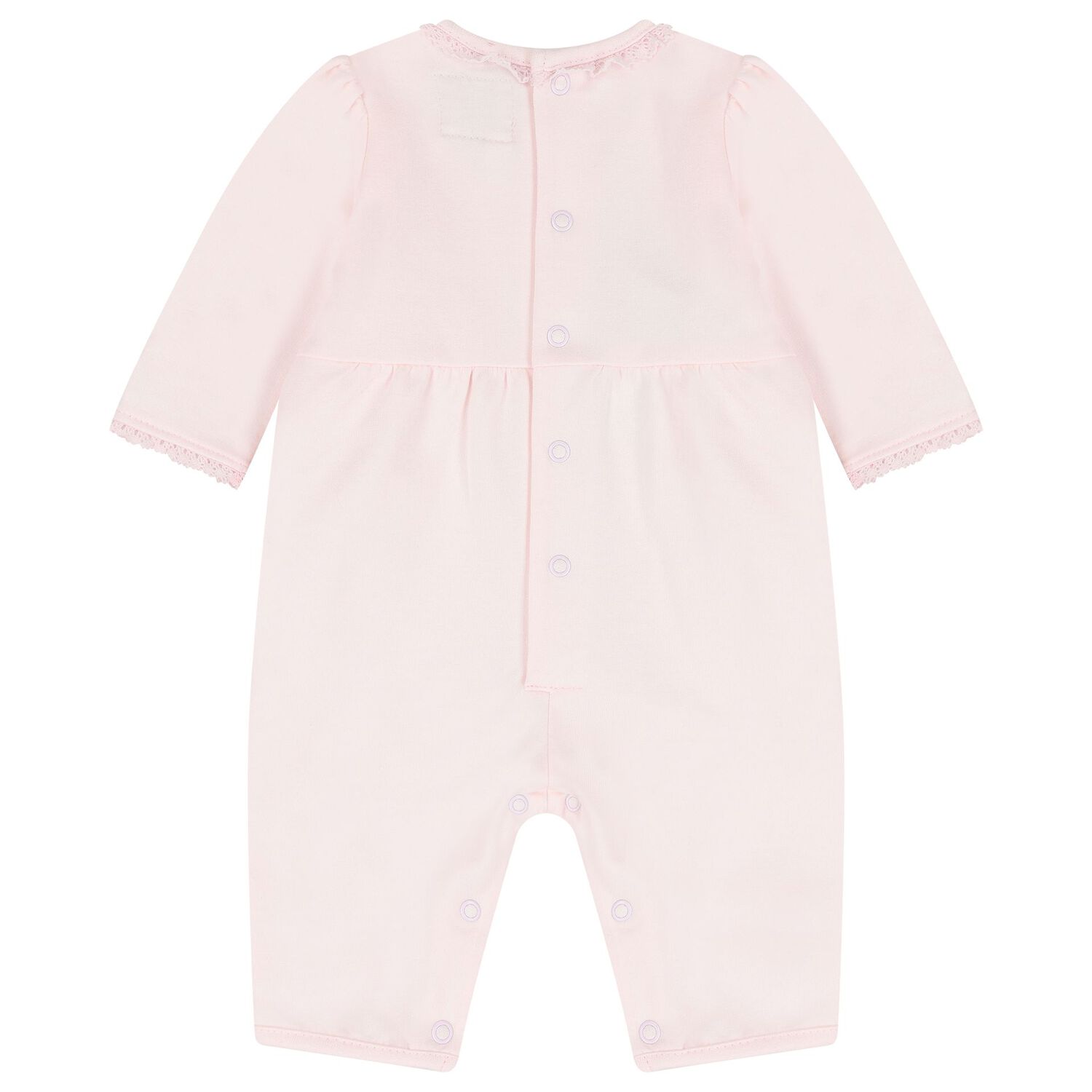 Baby Girls Pink Embroidered Romper Set, 1, hi-res