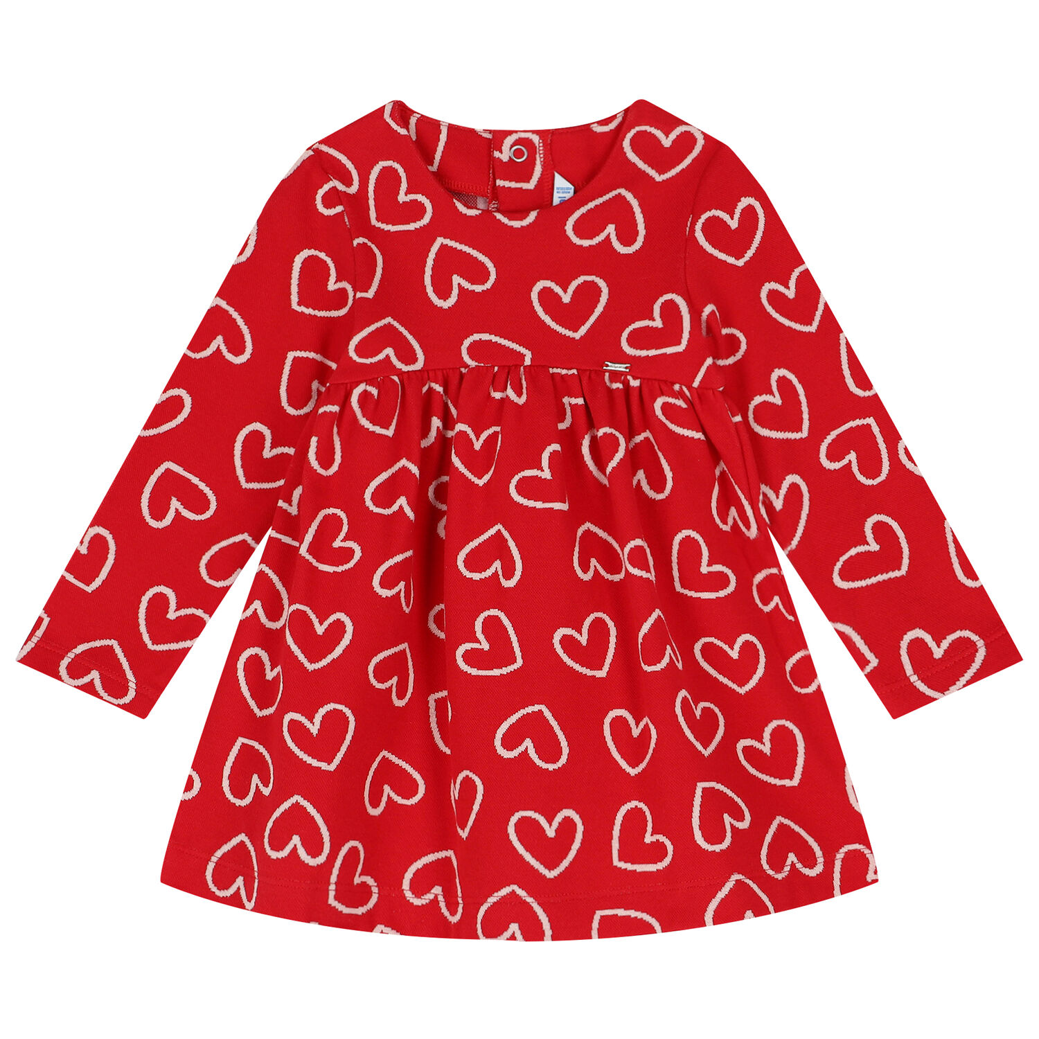 Younger Girls Red Hearts Dress, 1, hi-res