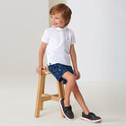 Boys Ivory & Navy Logo Shorts Set, 2, hi-res