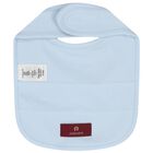 Baby Boys Blue & White Logo Bib, 2, hi-res