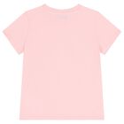 Girls Pink Teddy Bear Logo T-Shirt, 4, hi-res
