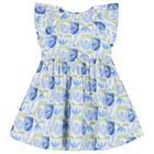 Girls Blue & Green Floral Dress, 1, hi-res