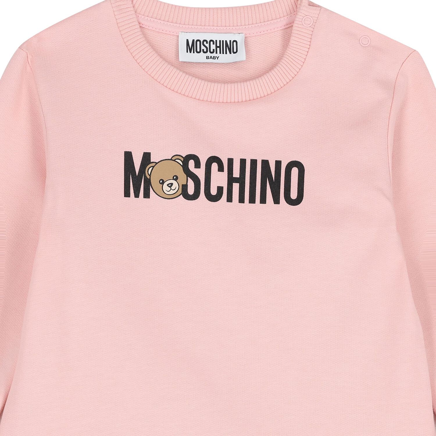 Younger Girls Pink Teddy Bear Logo Dress, 1, hi-res