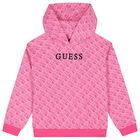 Girls Pink Logo Hooded Top, 2, hi-res