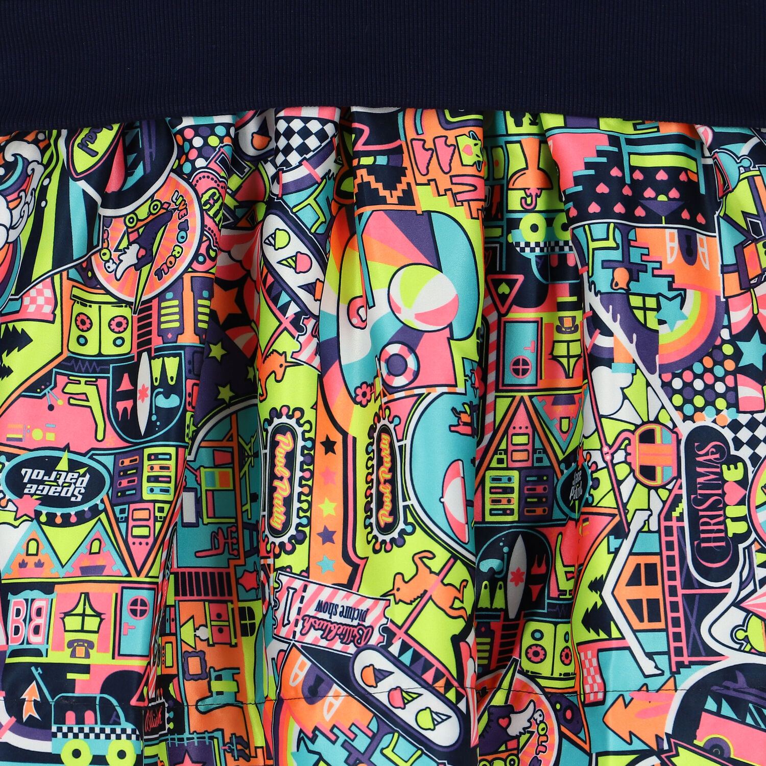 Girls Navy Blue Sweatshirt Dress, 1, hi-res