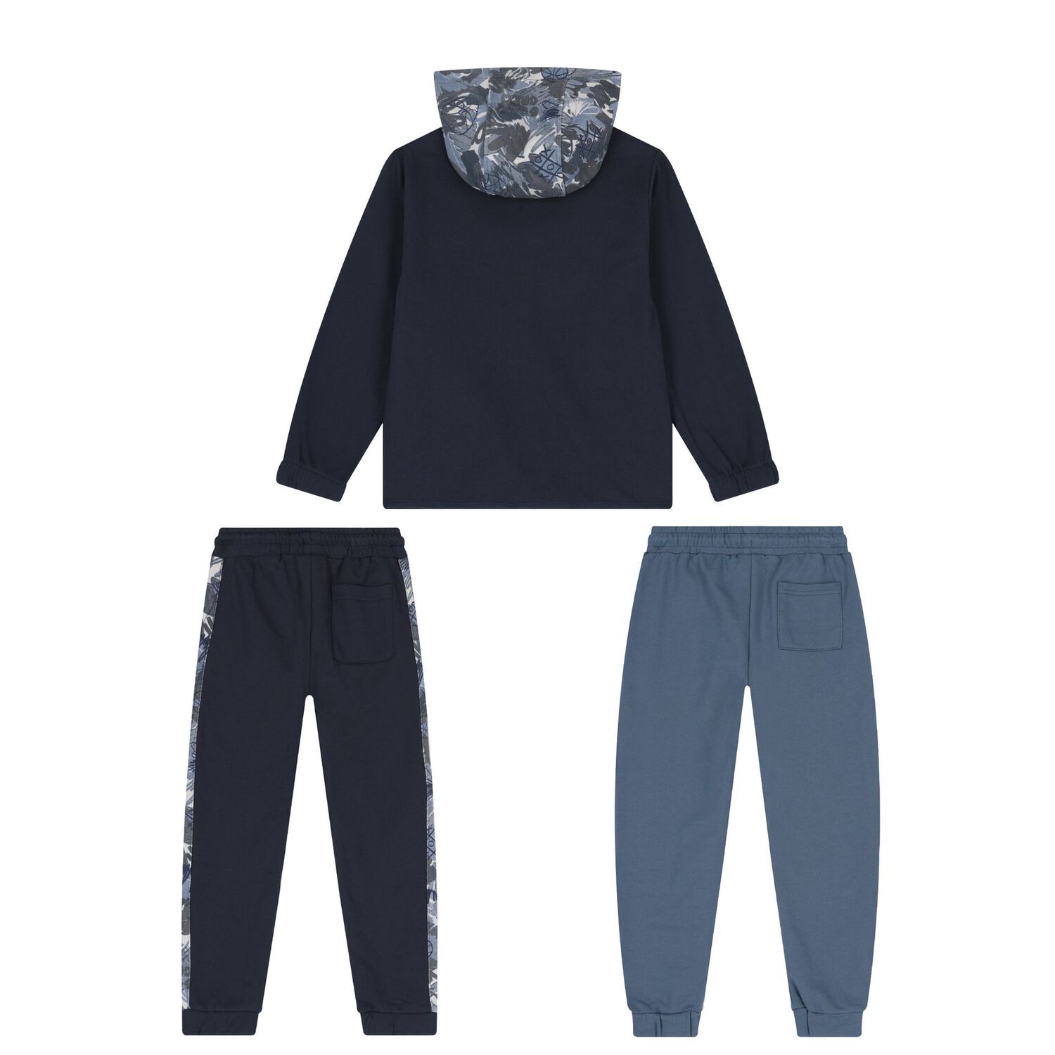 Boys Navy Blue & Blue Tracksuit Set (3 Piece), 1, hi-res