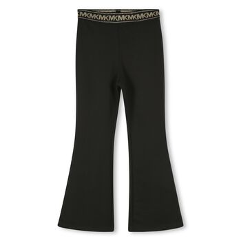 Girls Black Logo Leggings