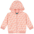Younger Girls Pink Logo Tracksuit, 1, hi-res
