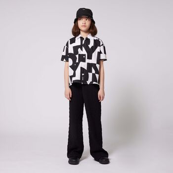 Girls Black Logo Trousers