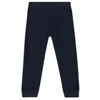 Younger Boys Navy Blue Logo Joggers, 3, hi-res