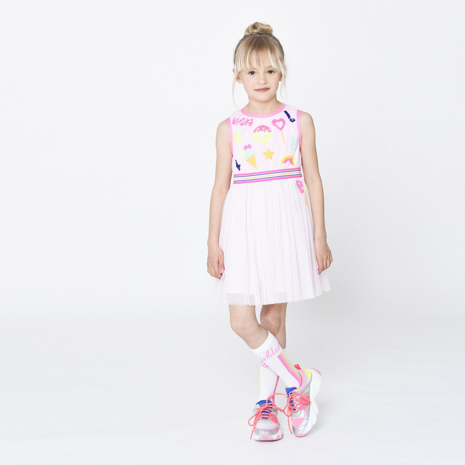 Girls Pink Tulle & Sequin Dress, 1, hi-res