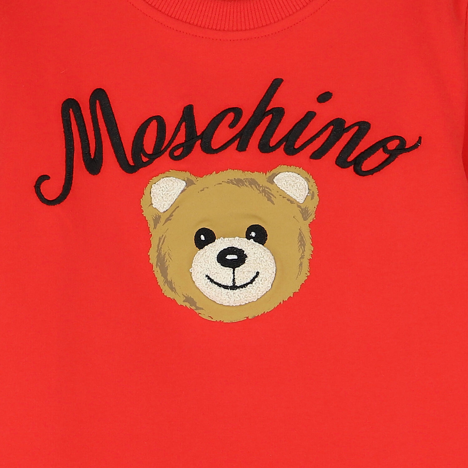Girls Red Teddy Bear Logo Dress, 3, hi-res