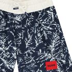 Boys Navy Blue Logo Swim Shorts, 1, hi-res