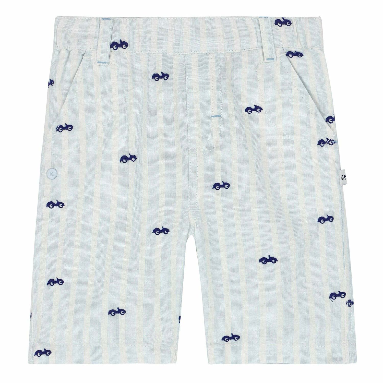 Younger Boys White & Blue Shorts, 1, hi-res image number null