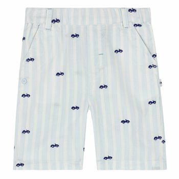 Younger Boys White & Blue Shorts