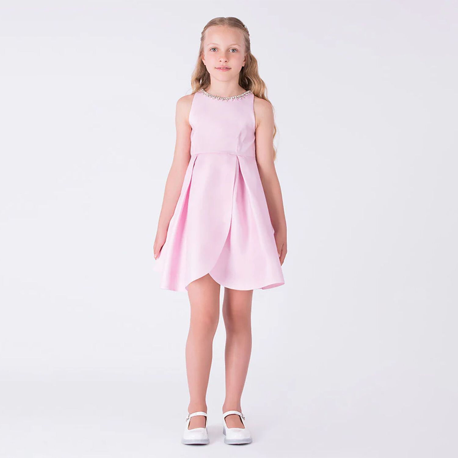 Girls Pink Sleeveless Dress, 2, hi-res
