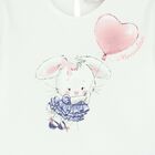 Younger Girls Ivory Bunny Long Sleeve Top, 1, hi-res