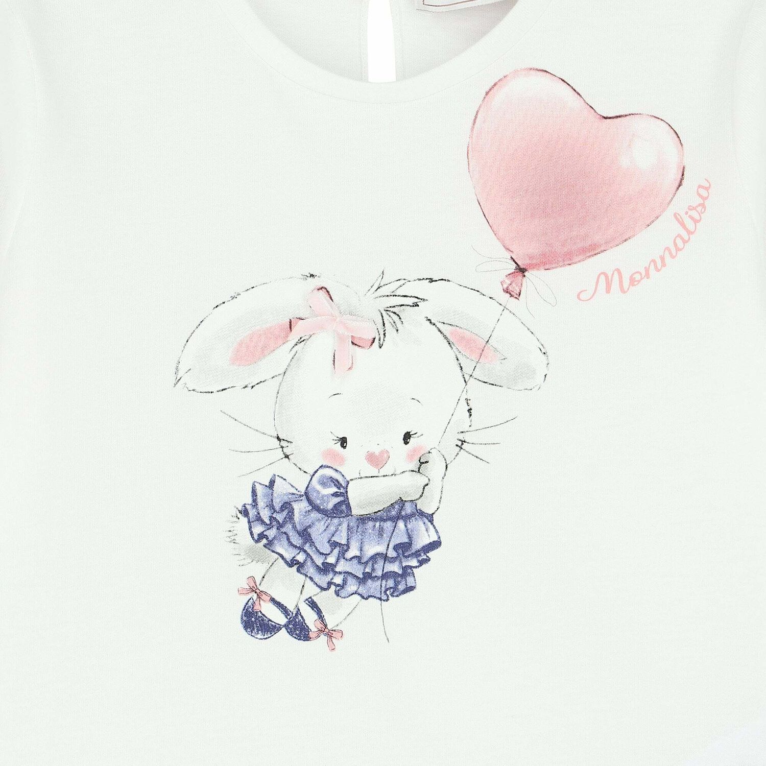 Younger Girls Ivory Bunny Long Sleeve Top, 1, hi-res image number null