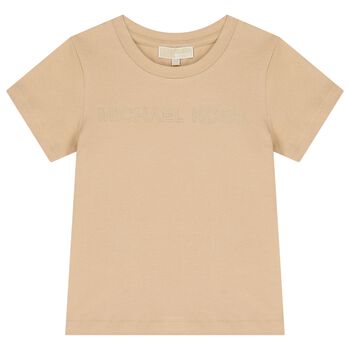 Girls Beige Logo T-Shirt
