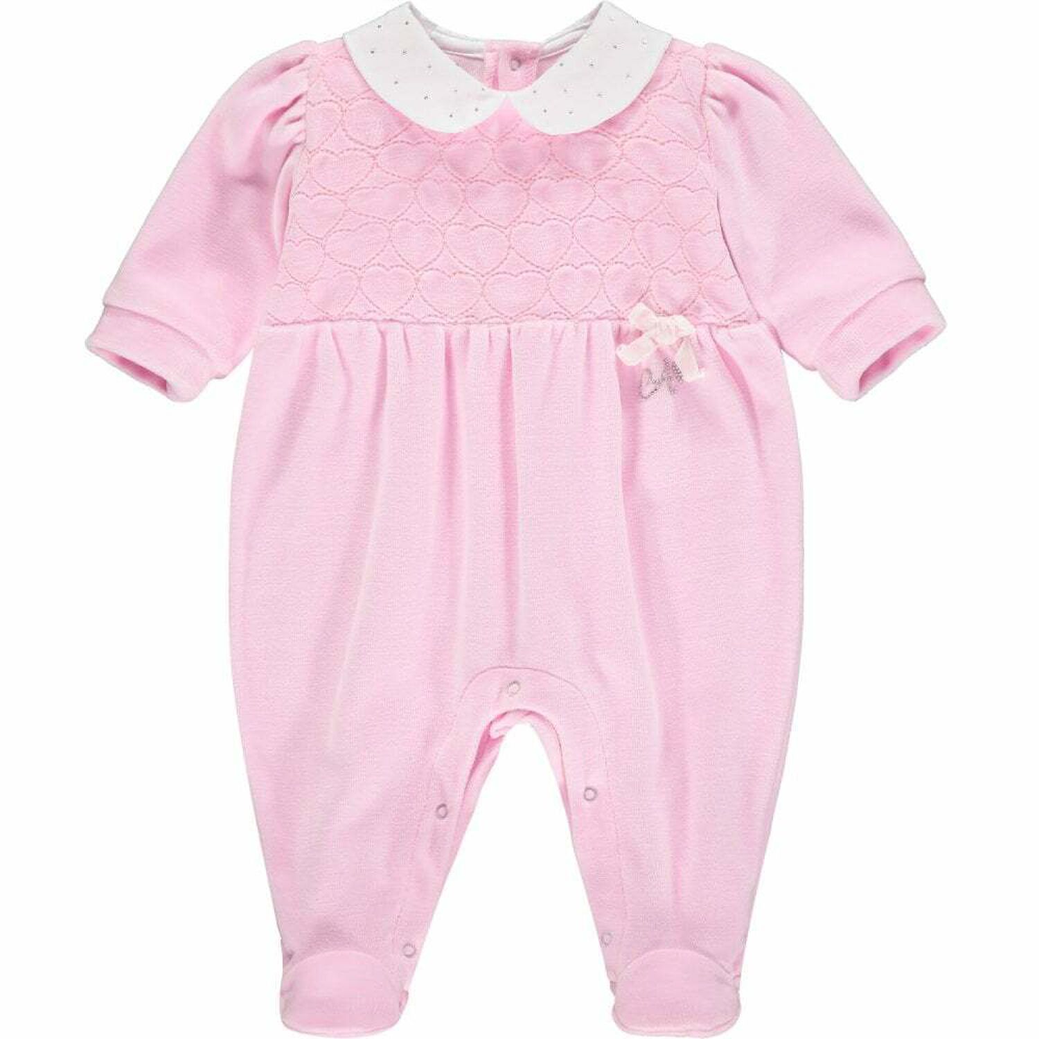Baby Girls Pink Hearts Babygrow, 1, hi-res image number null