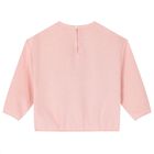 Baby Girls Pink Web Striped Sweatshirt, 2, hi-res