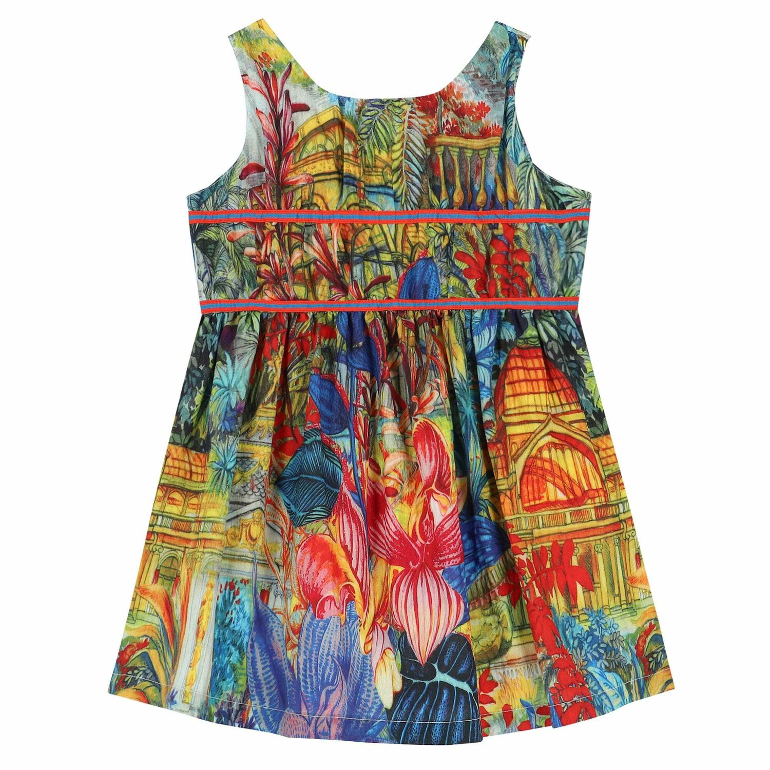 Girls Multi Coloured Printed Dress, 1, hi-res image number null