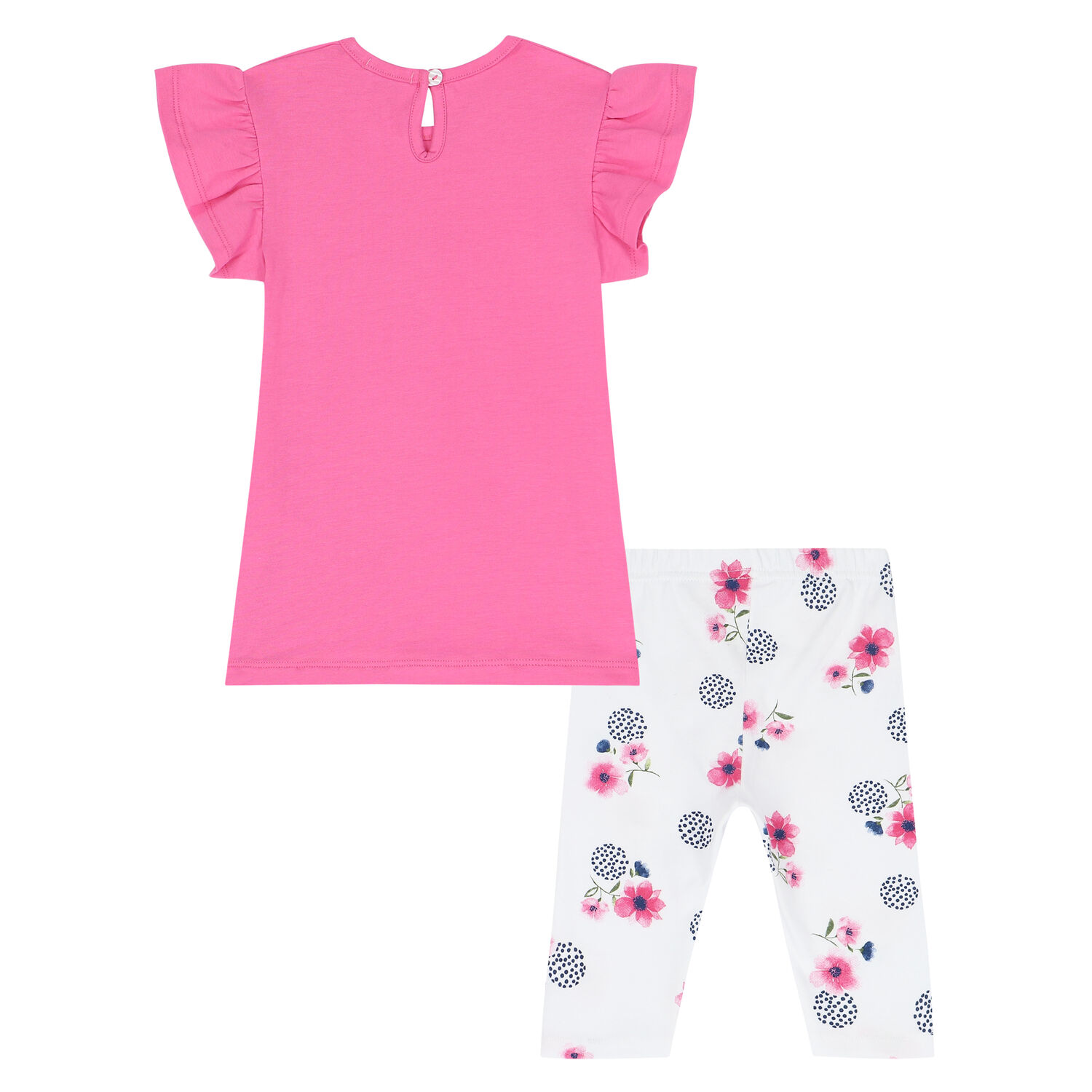 Younger Girls Pink & White Leggings Set, 1, hi-res
