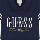 Girls Navy Blue Logo Shorts Set, 1, hi-res