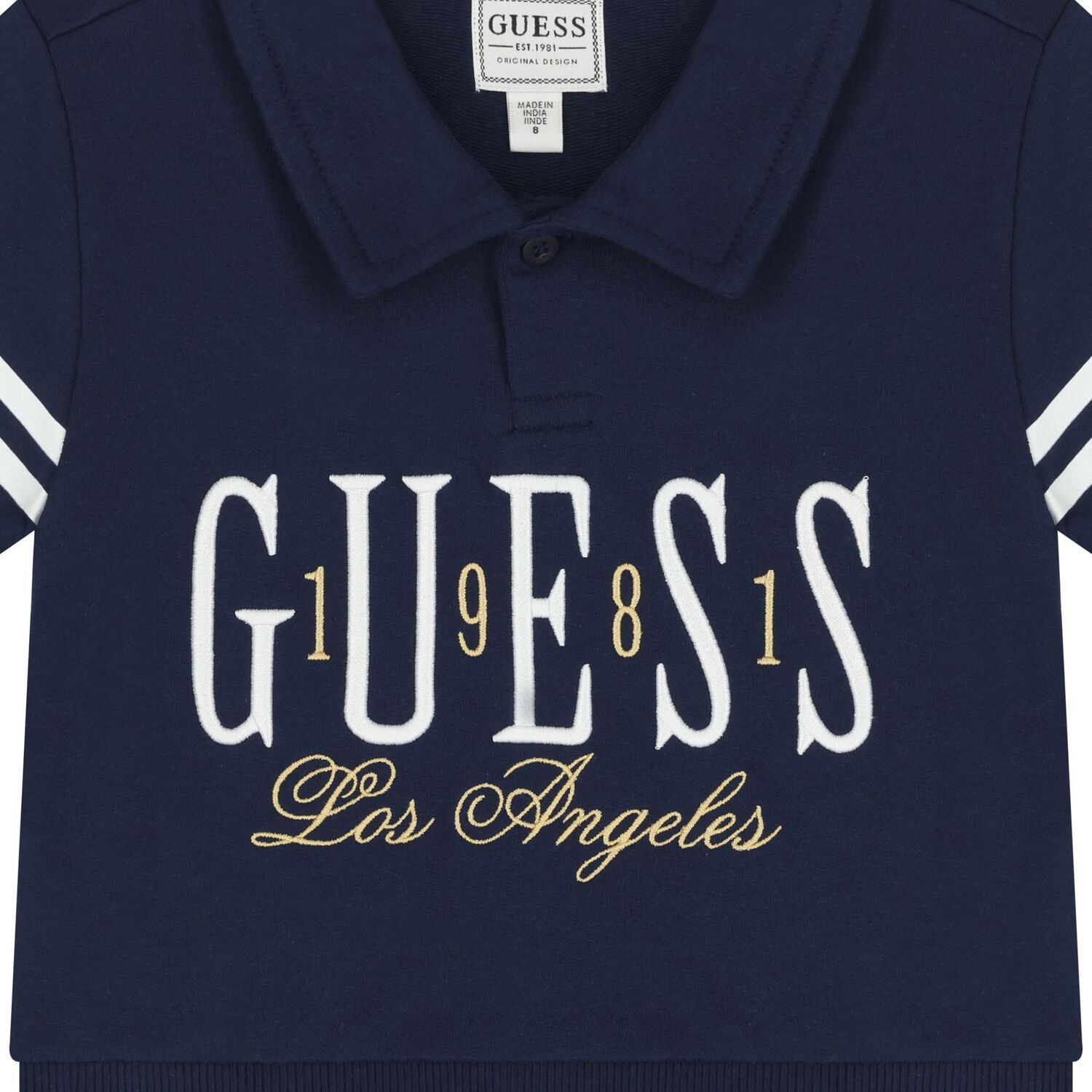 Girls Navy Blue Logo Shorts Set, 1, hi-res