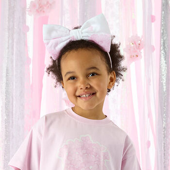 Girls White & Pink Floral Hairband