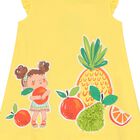 Younger Girls Yellow Fruits Dress, 1, hi-res