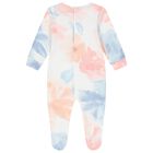 Baby Girls Pink & Blue Tie Dye Flower Print Babygrow, 2, hi-res