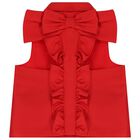 Girls Red Ruffled Top, 1, hi-res