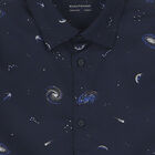 Boys Navy Blue Space Shirt, 1, hi-res