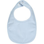 Baby Boys Blue Teddy Bib, 1, hi-res